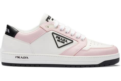 Prada District Sneaker White Pink Perforated Leather (Women's)